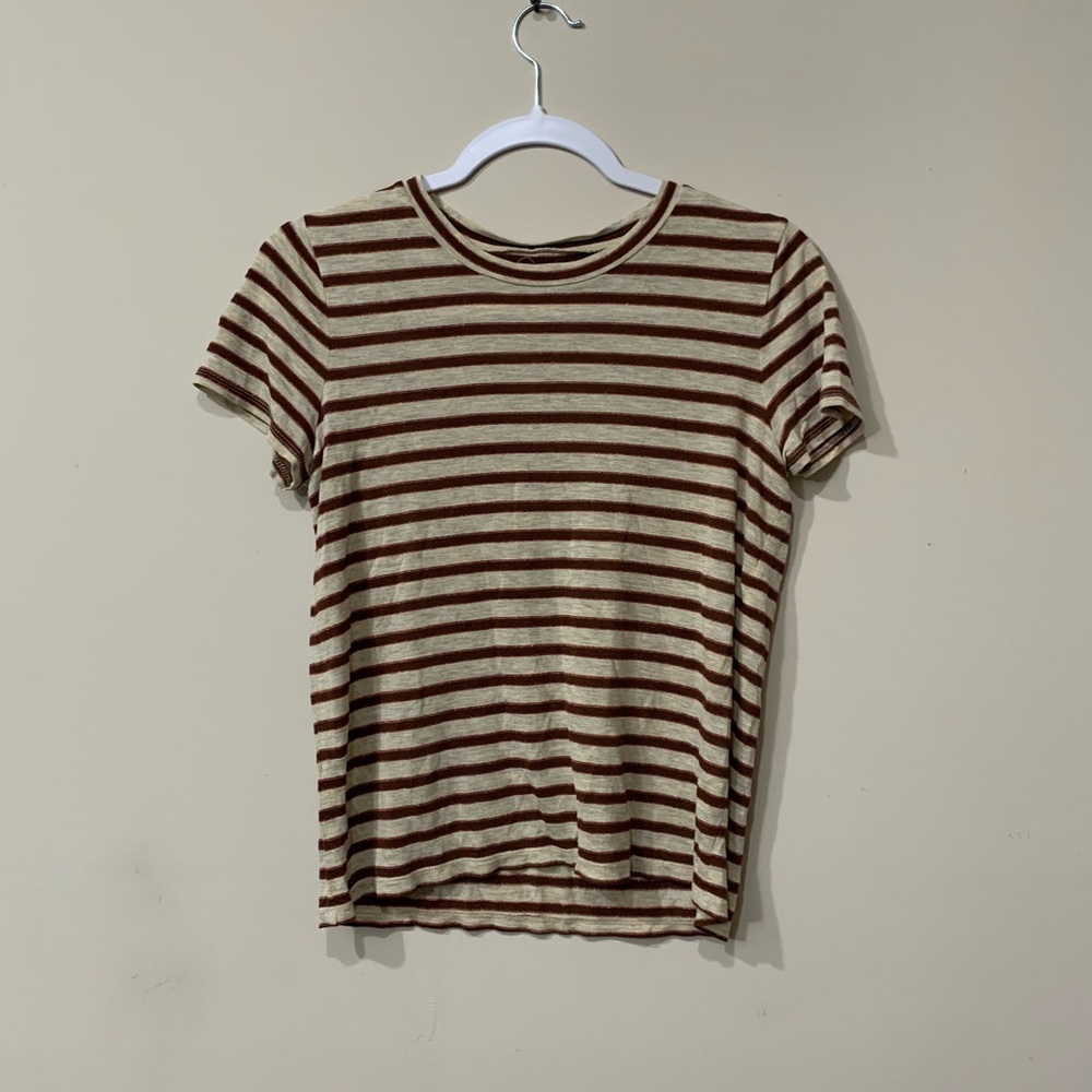 Madewell gold speckled stripe t shirt